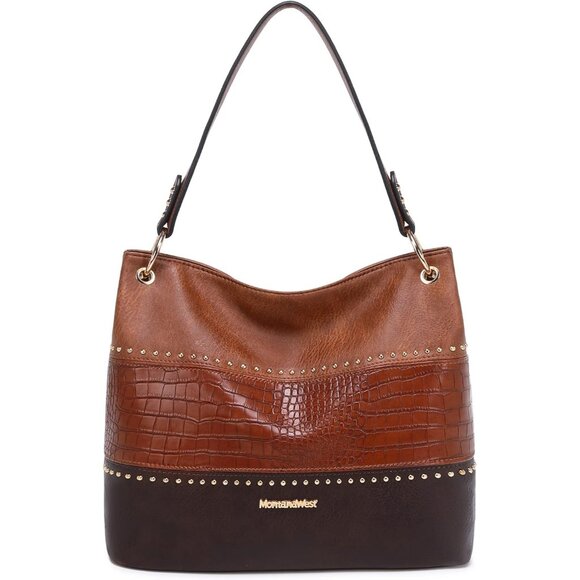 Women's Brown/Coffee Hobo Bag For Ladies Shoulder With Zipper With Back Pocket